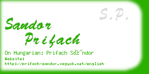 sandor prifach business card